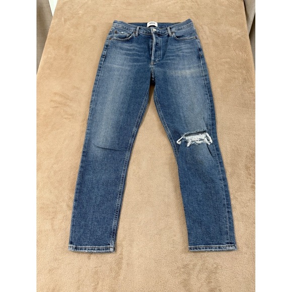 Agolde Denim - AGOLDE Nico High Rise Distressed Jeans Women's Size 28 Blue slim Fit EUC